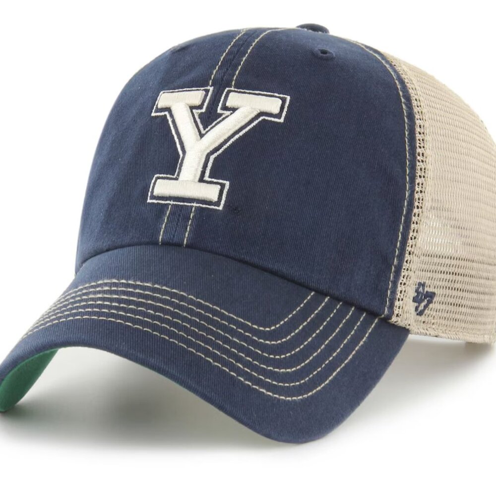 47 Brand Yale University Trucker Hat (Navy and Tan Mesh Cap)
